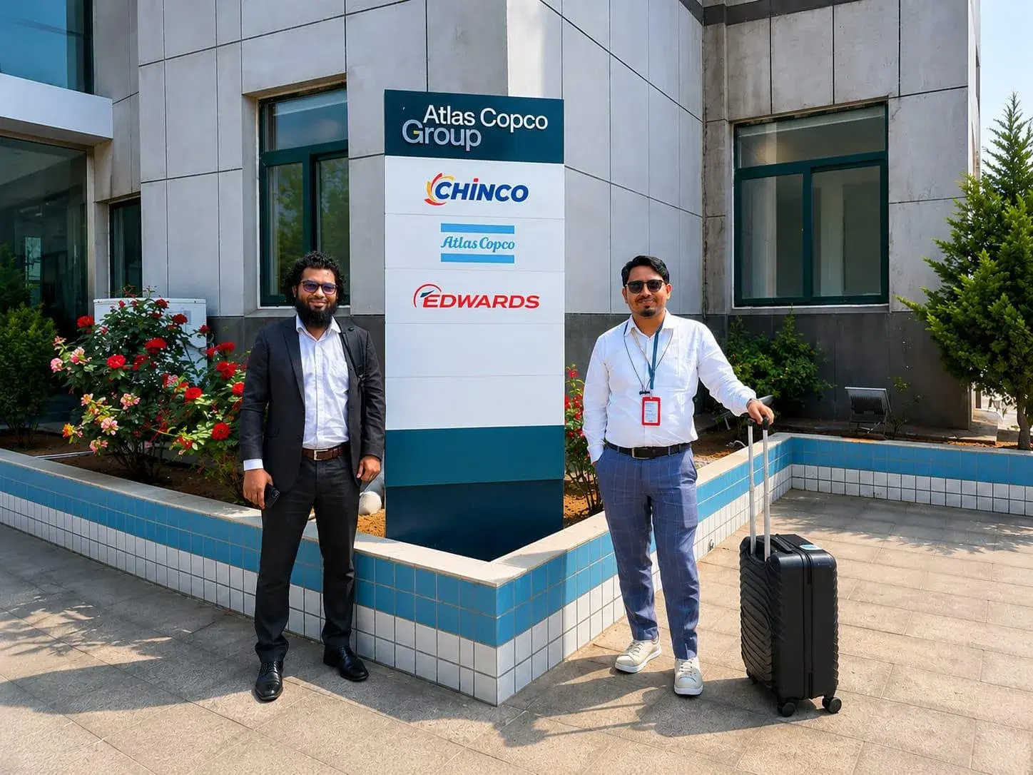 Innovation Nexus representatives visiting an Atlas Copco and Edwards office