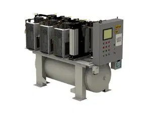 Triplex Oil-less Scroll Horizontal Tank mount w/ Desiccant Dryers — form 1605